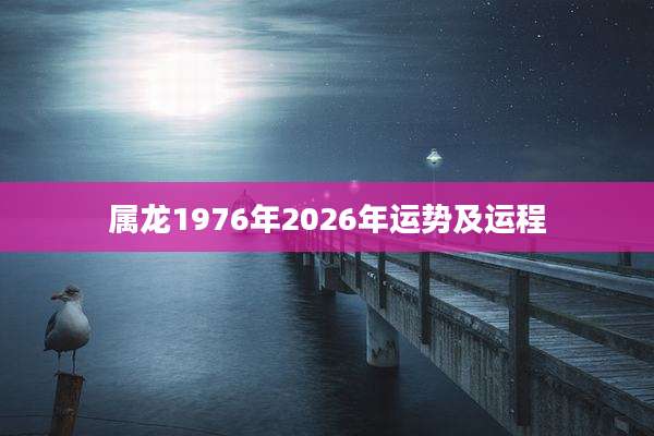 属龙1976年2026年运势及运程