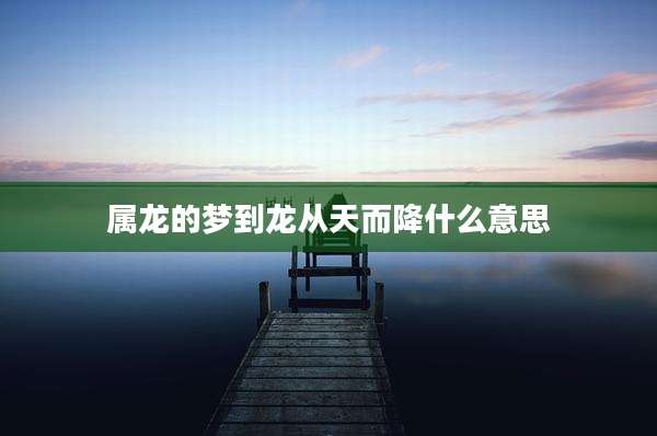 属龙的梦到龙从天而降什么意思