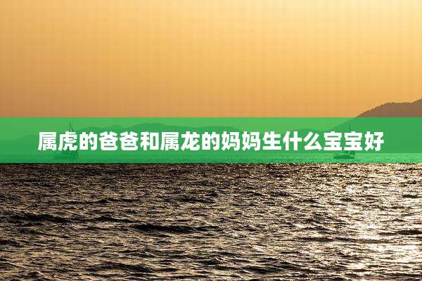 属虎的爸爸和属龙的妈妈生什么宝宝好