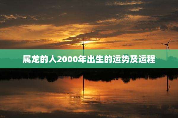 属龙的人2000年出生的运势及运程