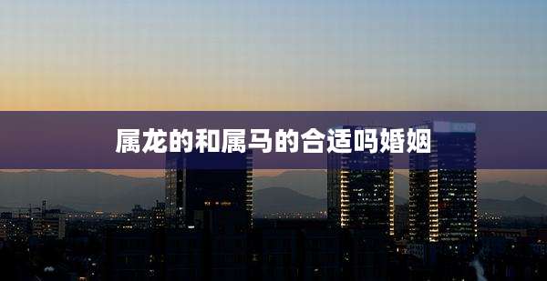 属龙的和属马的合适吗婚姻