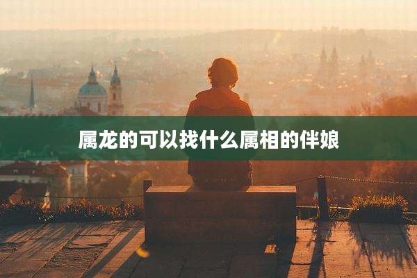 属龙的可以找什么属相的伴娘