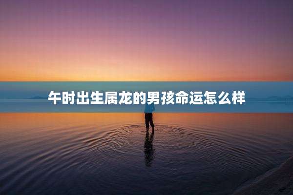 午时出生属龙的男孩命运怎么样