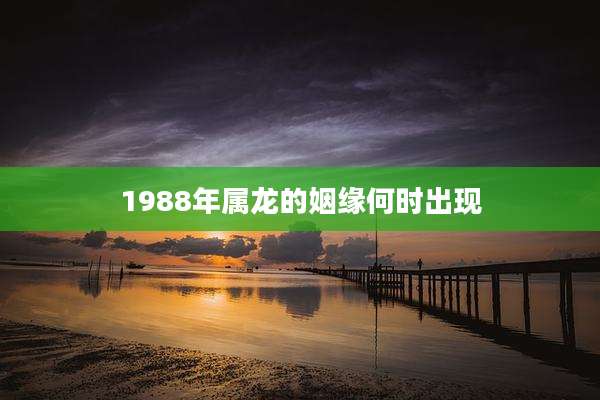 1988年属龙的姻缘何时出现