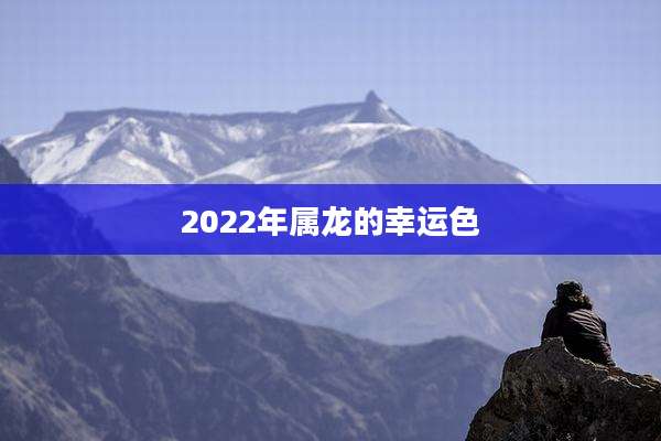 2022年属龙的幸运色