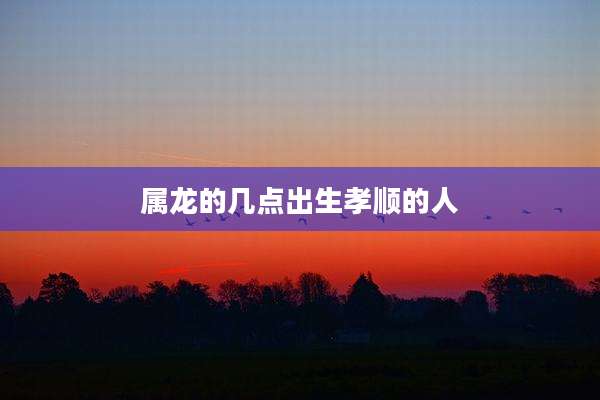 属龙的几点出生孝顺的人