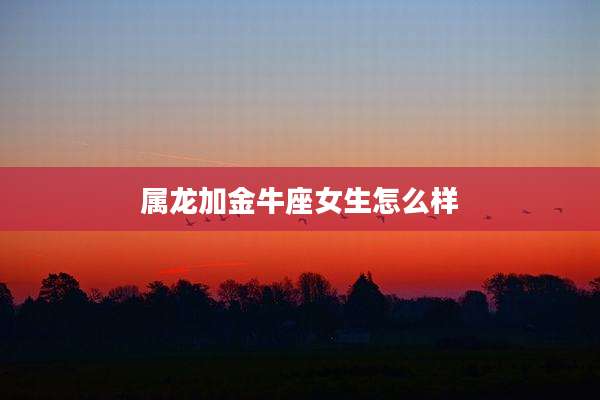 属龙加金牛座女生怎么样