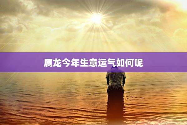 属龙今年生意运气如何呢