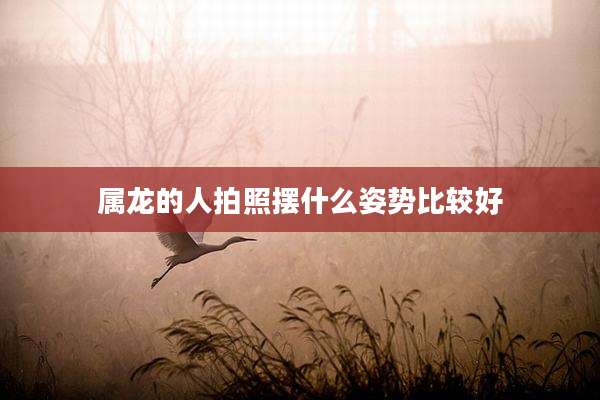 属龙的人拍照摆什么姿势比较好