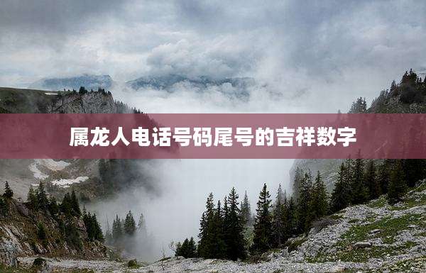属龙人电话号码尾号的吉祥数字