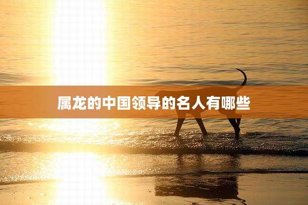 属龙的中国领导的名人有哪些