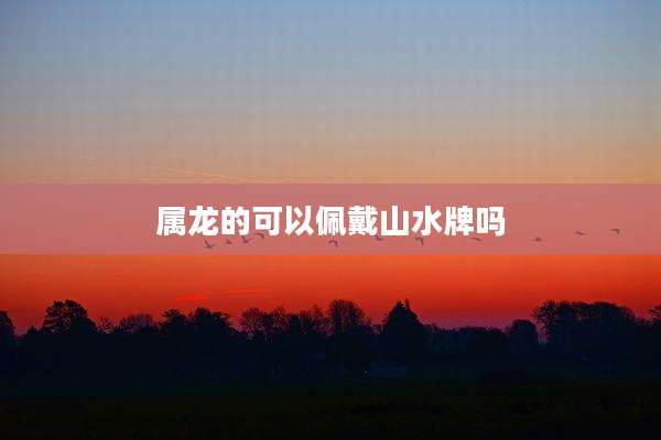 属龙的可以佩戴山水牌吗