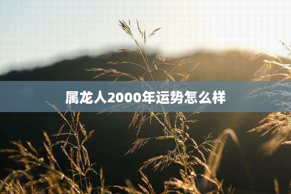 属龙人2000年运势怎么样