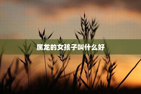 属龙的女孩子叫什么好