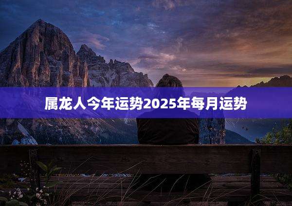 属龙人今年运势2025年每月运势