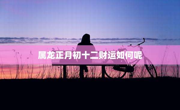属龙正月初十二财运如何呢