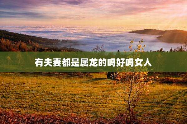 有夫妻都是属龙的吗好吗女人