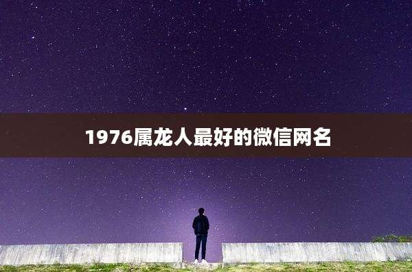 1976属龙人最好的微信网名