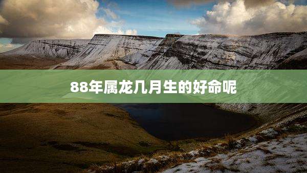 88年属龙几月生的好命呢