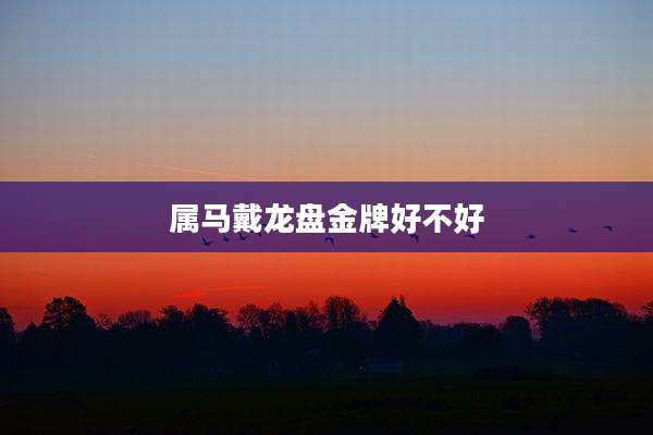 属马戴龙盘金牌好不好