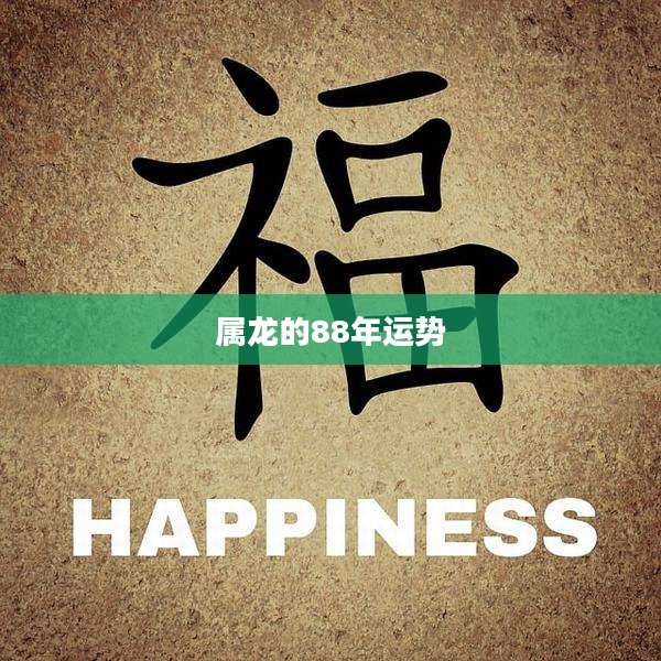属龙的88年运势