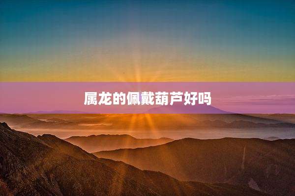 属龙的佩戴葫芦好吗