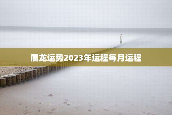 属龙运势2023年运程每月运程