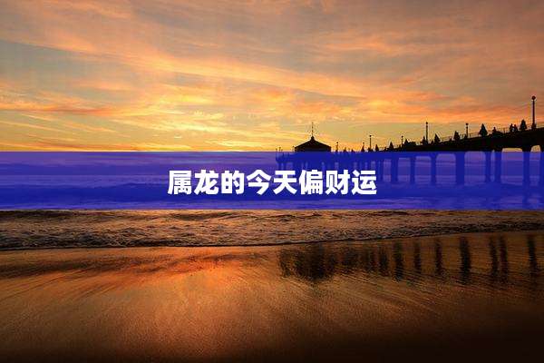 属龙的今天偏财运