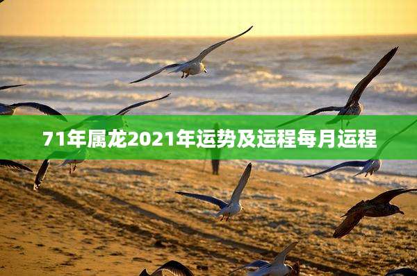 71年属龙2021年运势及运程每月运程