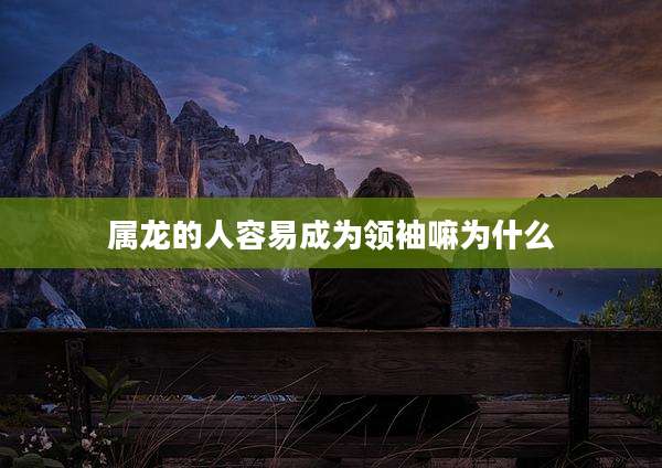 属龙的人容易成为领袖嘛为什么