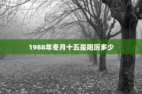 1988年冬月十五是阳历多少