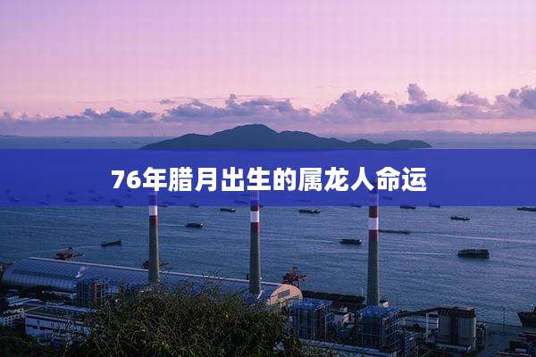 76年腊月出生的属龙人命运