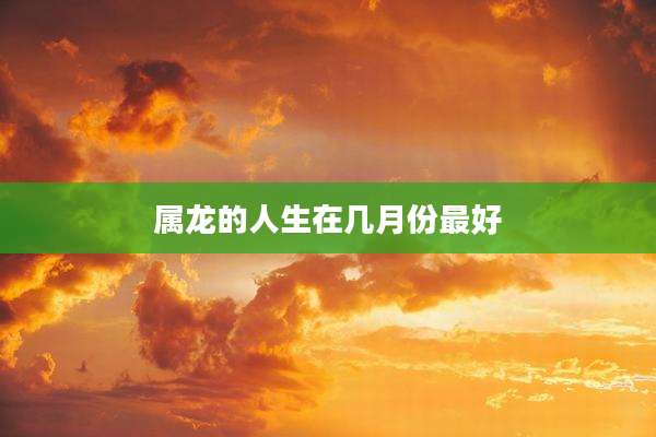 属龙的人生在几月份最好