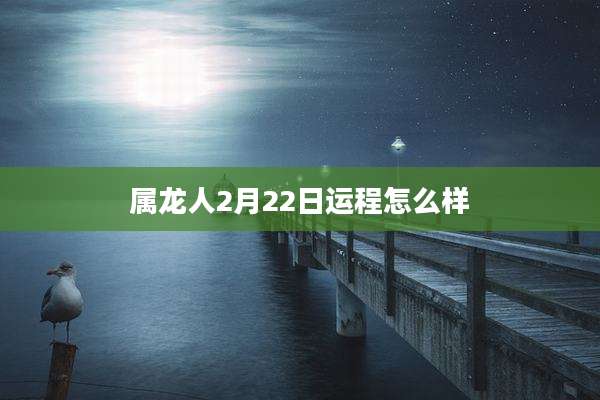 属龙人2月22日运程怎么样