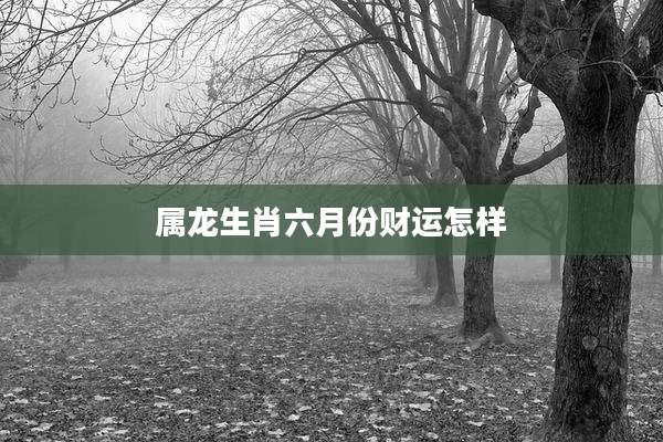 属龙生肖六月份财运怎样