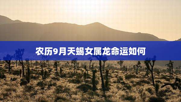 农历9月天蝎女属龙命运如何