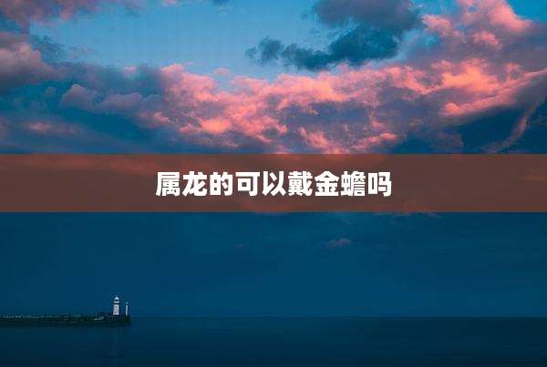 属龙的可以戴金蟾吗