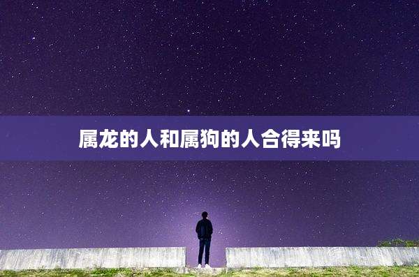 属龙的人和属狗的人合得来吗