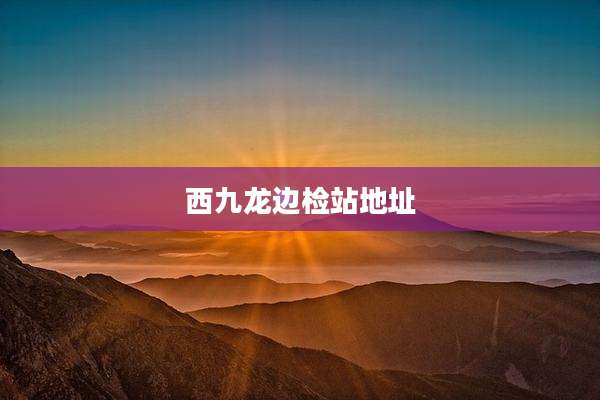 西九龙边检站地址