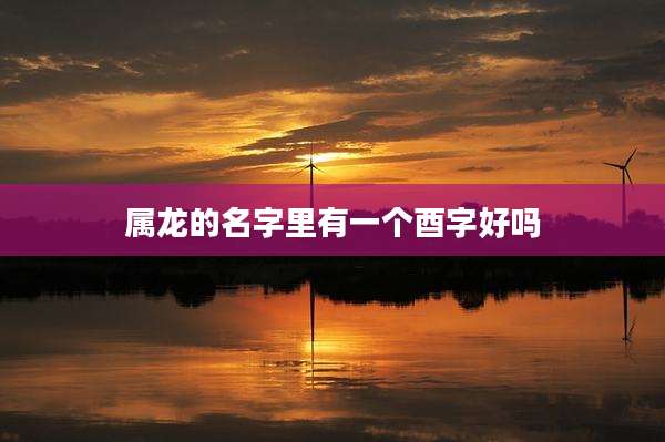属龙的名字里有一个酉字好吗