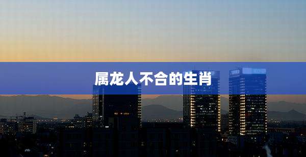 属龙人不合的生肖