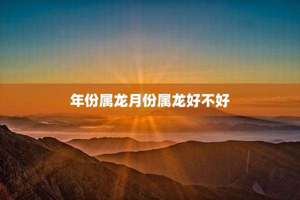 年份属龙月份属龙好不好