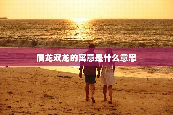 属龙双龙的寓意是什么意思
