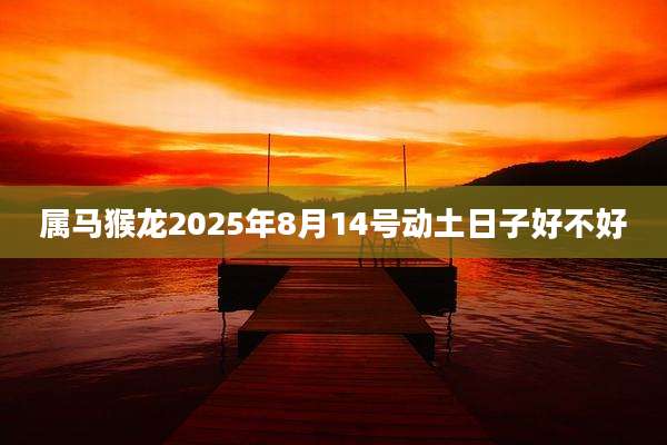 属马猴龙2025年8月14号动土日子好不好