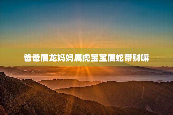 爸爸属龙妈妈属虎宝宝属蛇带财嘛