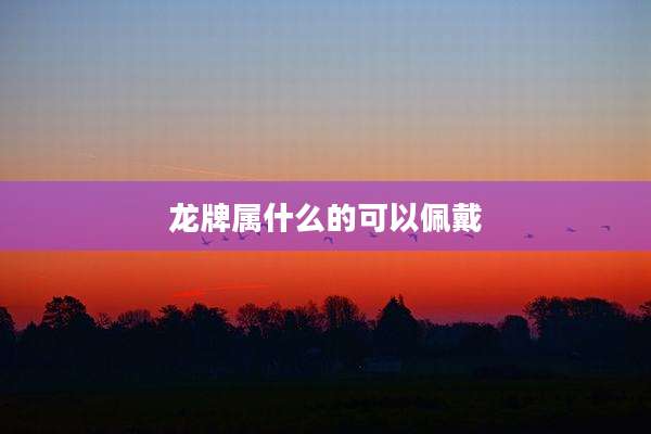 龙牌属什么的可以佩戴