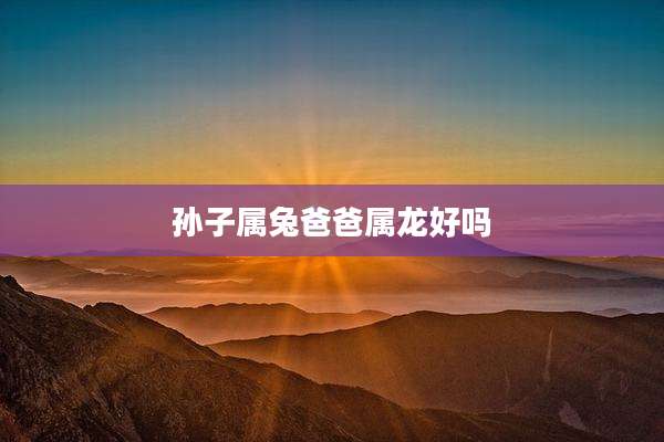 孙子属兔爸爸属龙好吗