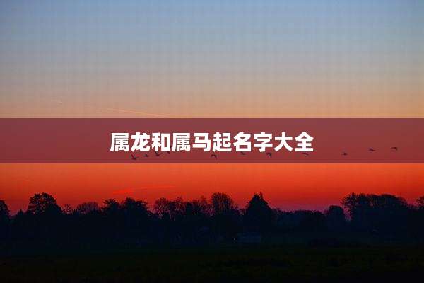 属龙和属马起名字大全