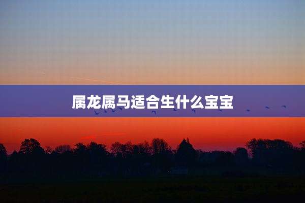 属龙属马适合生什么宝宝