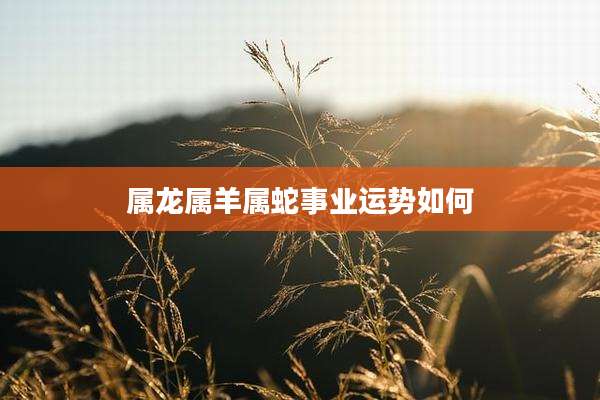 属龙属羊属蛇事业运势如何